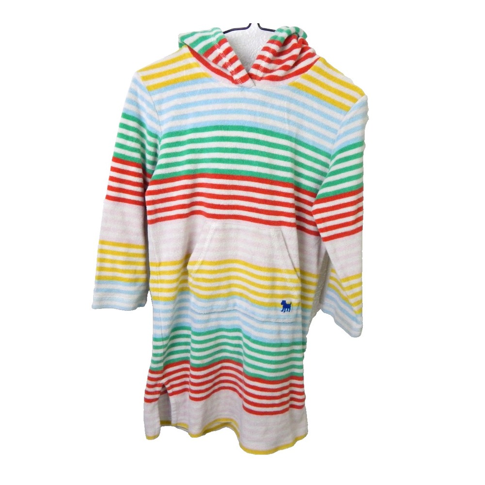 Mini Boden Hooded Colorful Striped Terry Cotton Swim Cover Up